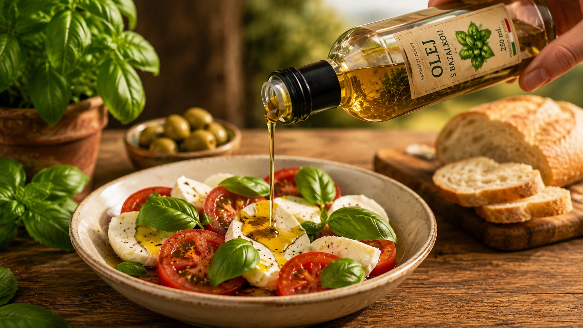 Použití Aromatizovaný olej s bazalkou v kuchyni
