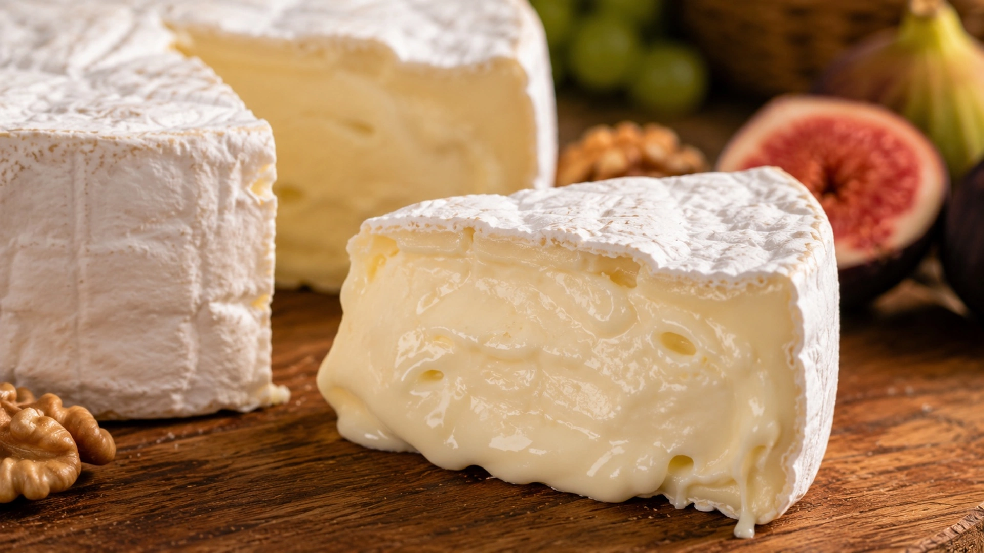 Detail krémové textury sýra Camembert di Bufala