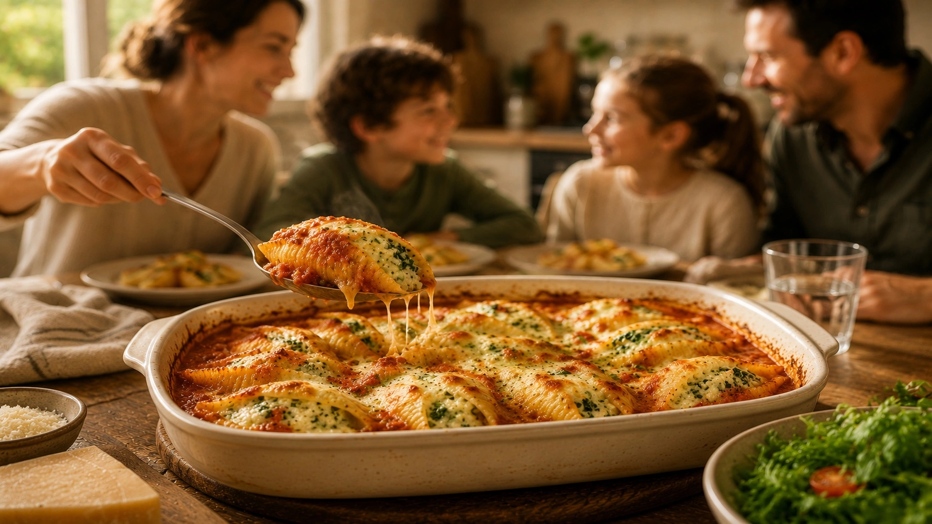 Conchiglioni jako součást italského stolování