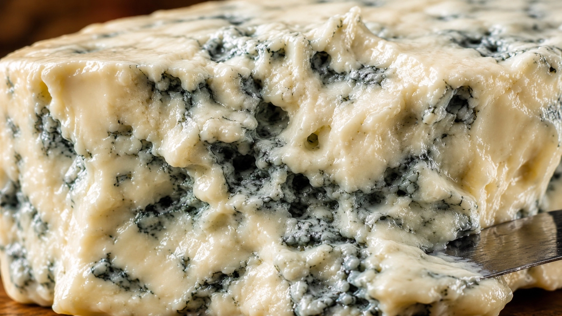 Detail sýru Gorgonzola di Bufala