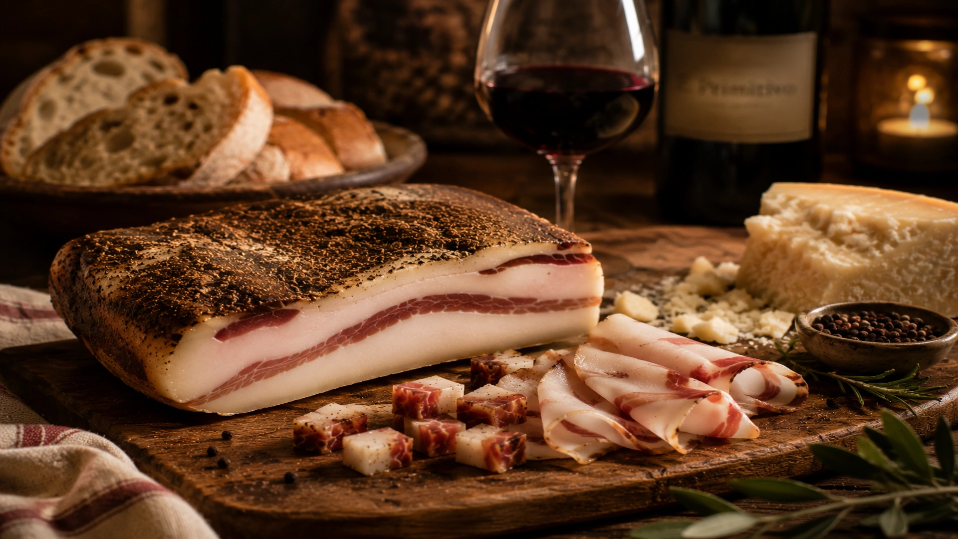 Guanciale jako součást italského stolování