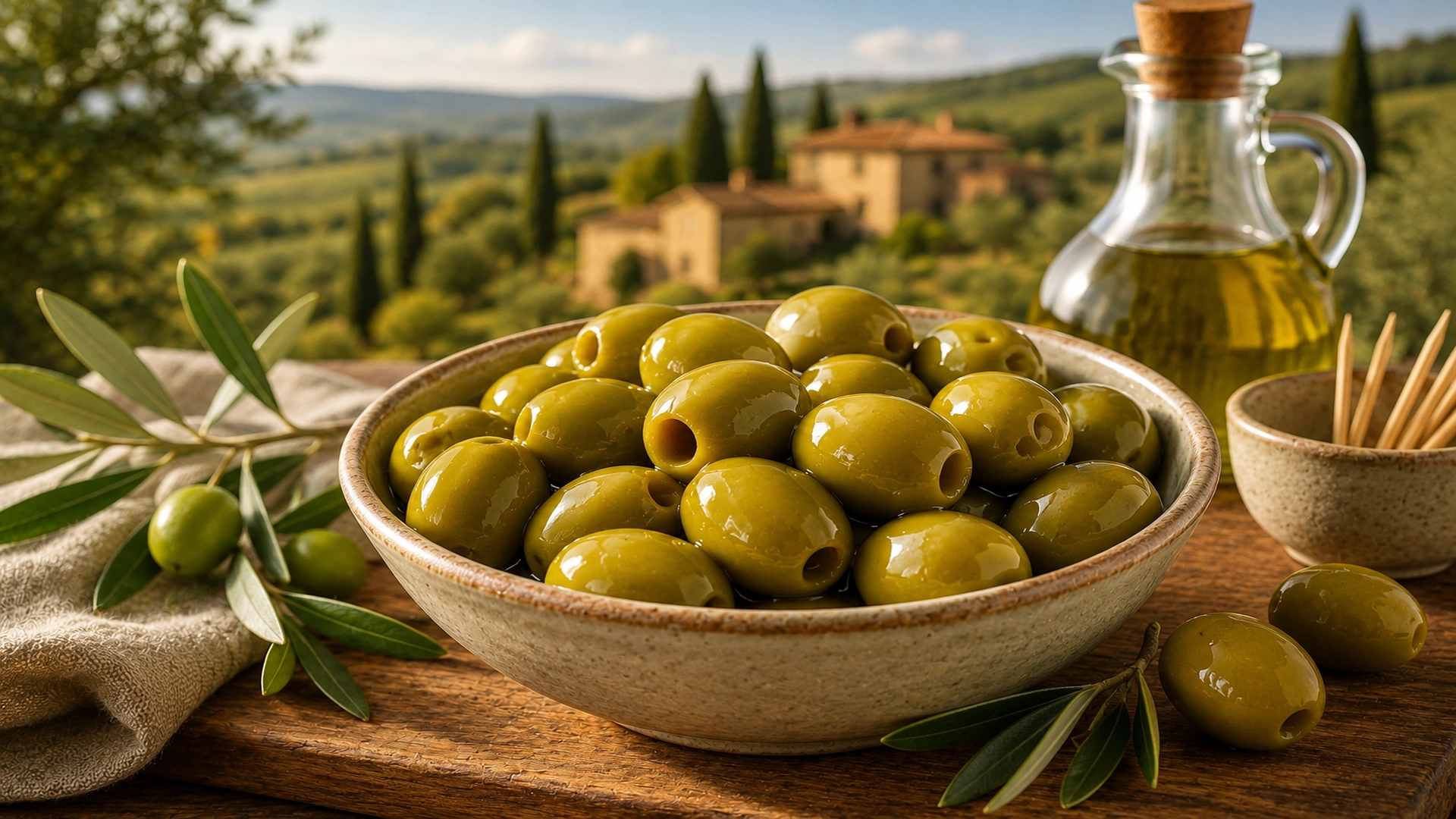 Italské zelené olivy