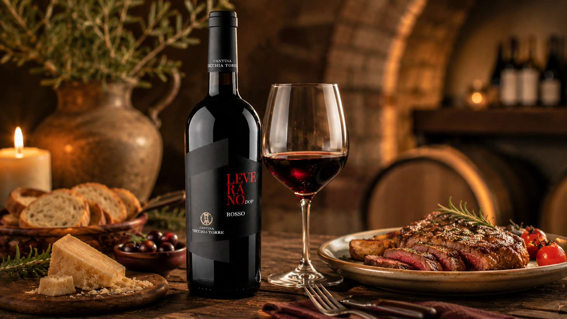 Podávání vína Leverano Rosso DOP