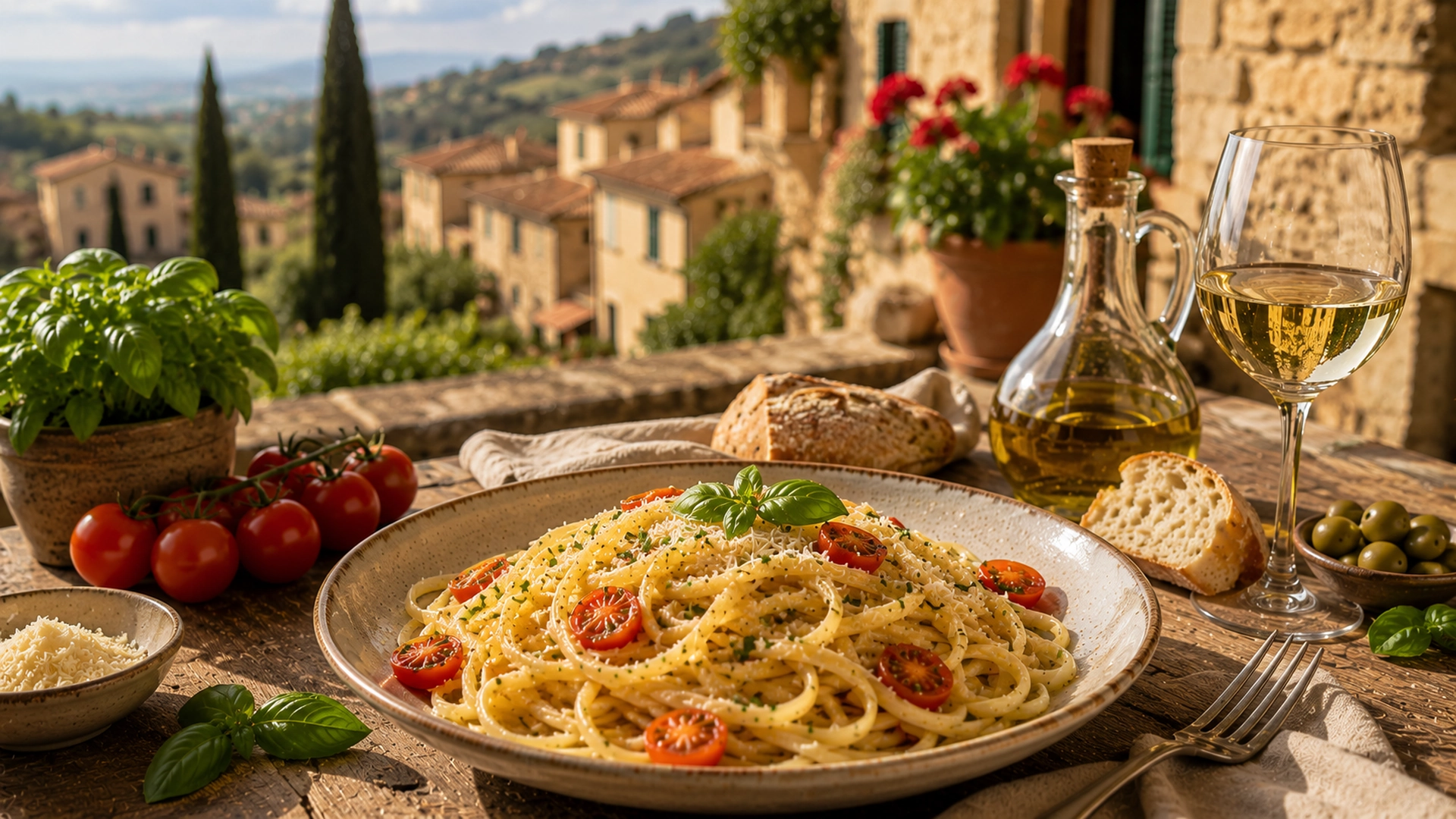 Linguine jako součást italského stolování
