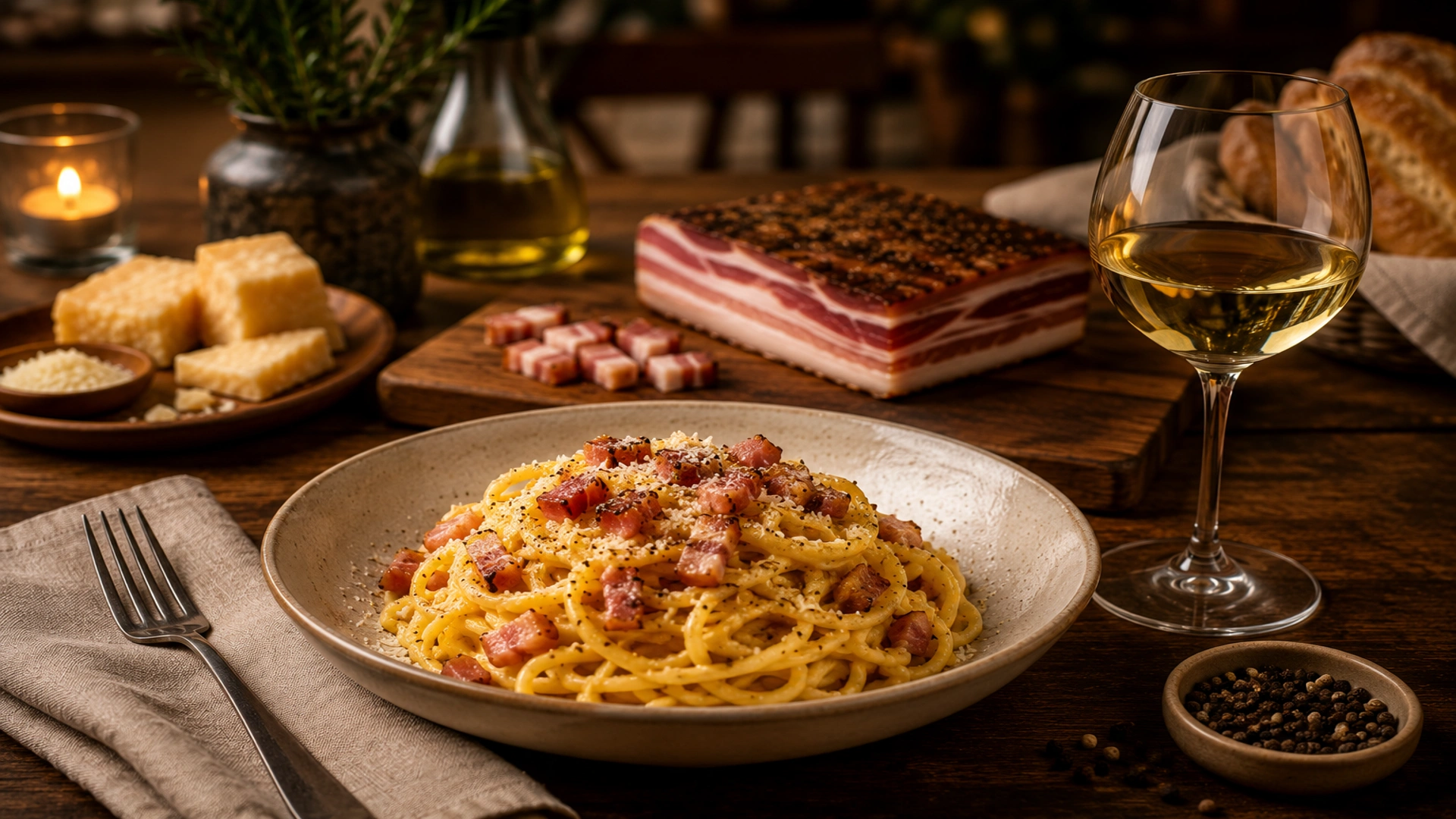 Pancetta tesa jako součást italského stolování