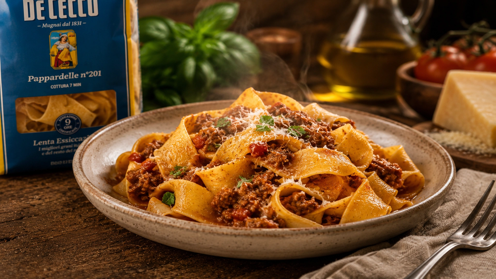 Použití Pappardelle De Cecco s omáčkou