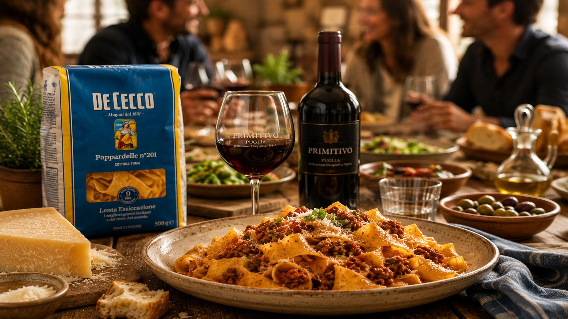Pappardelle De Cecco jako součást italského stolování