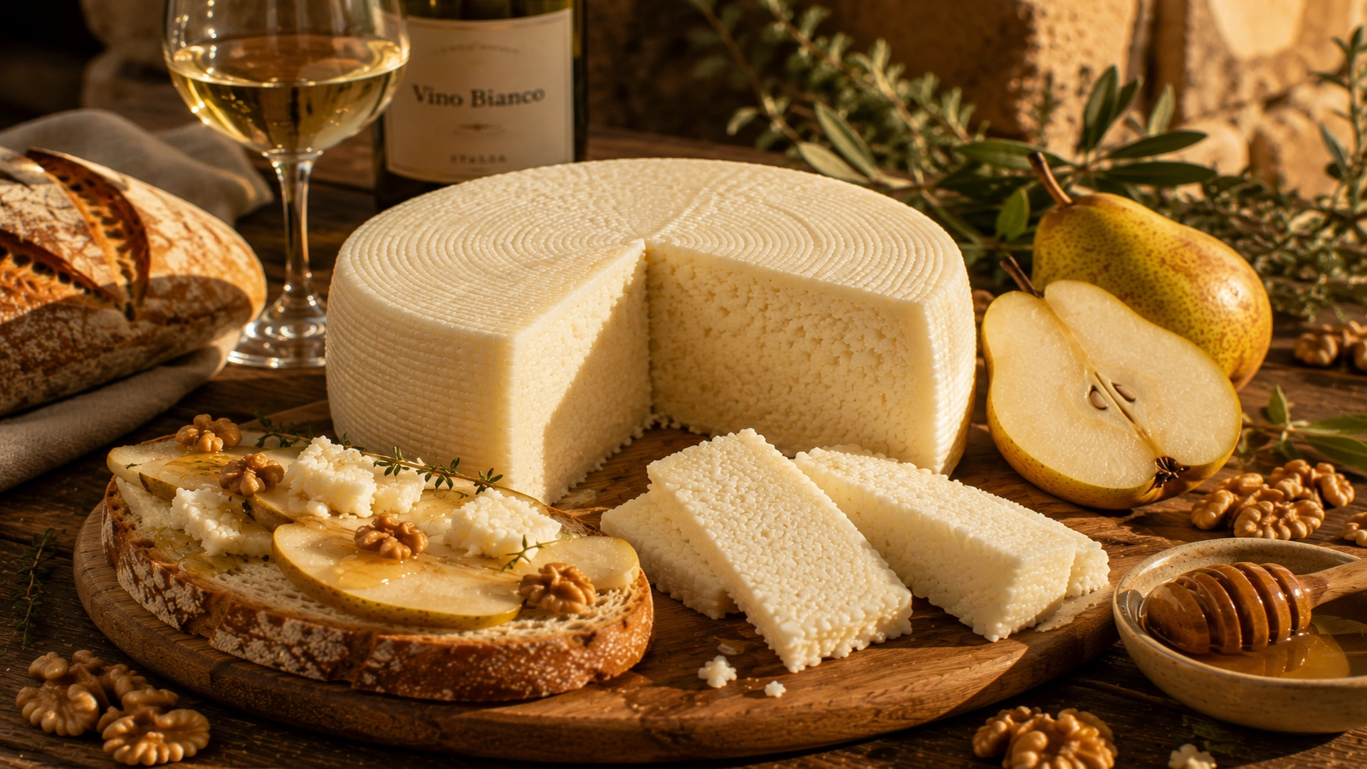 Pecorino fresco jako součást italského stolování