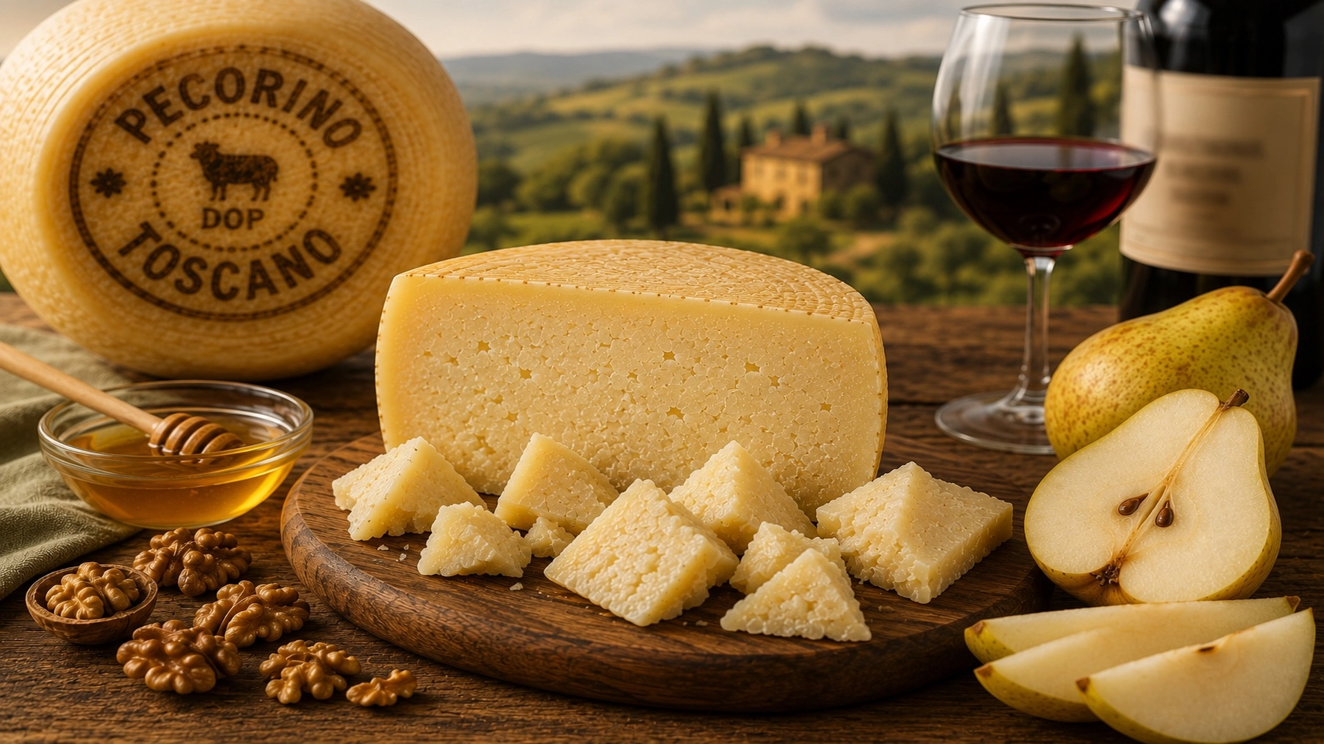 Podávání sýra Pecorino Toscano DOP