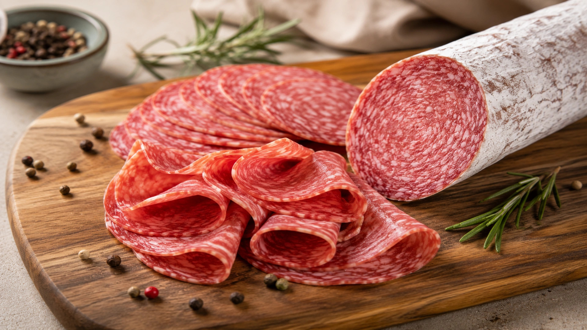 Salame Golfetta jako součást italského stolování