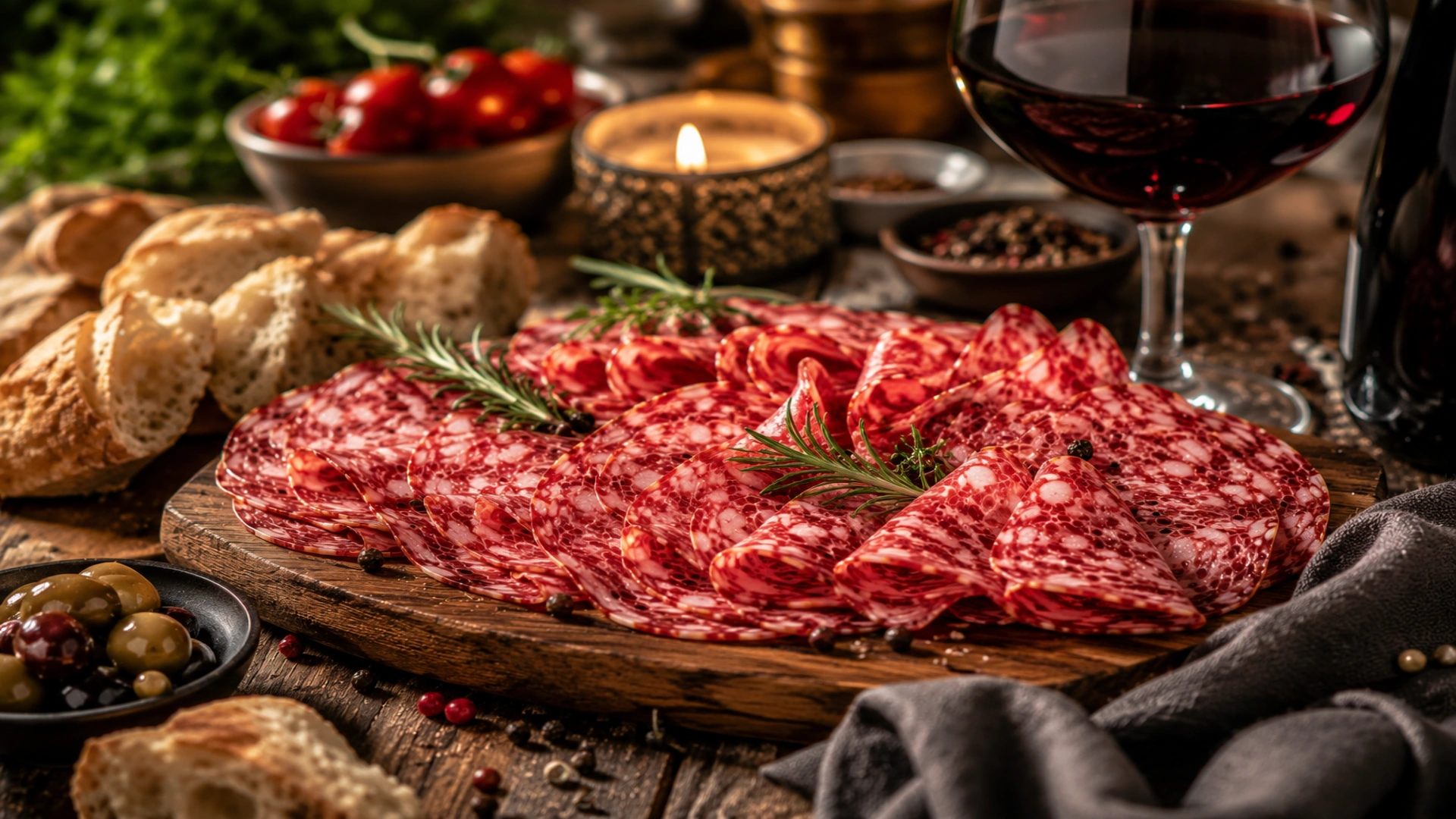Salame Napoli jako součást italského stolování