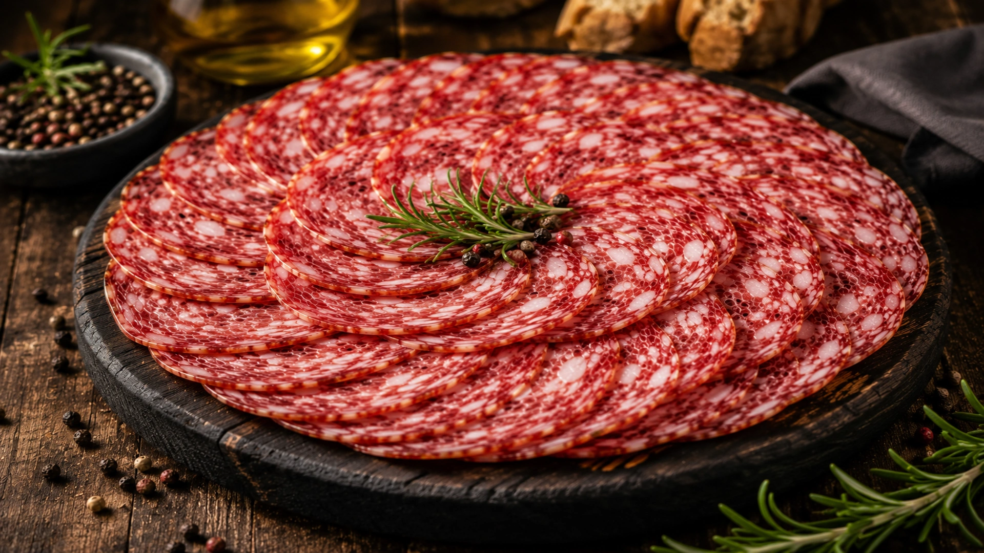 Podávání salámu Salame Napoli
