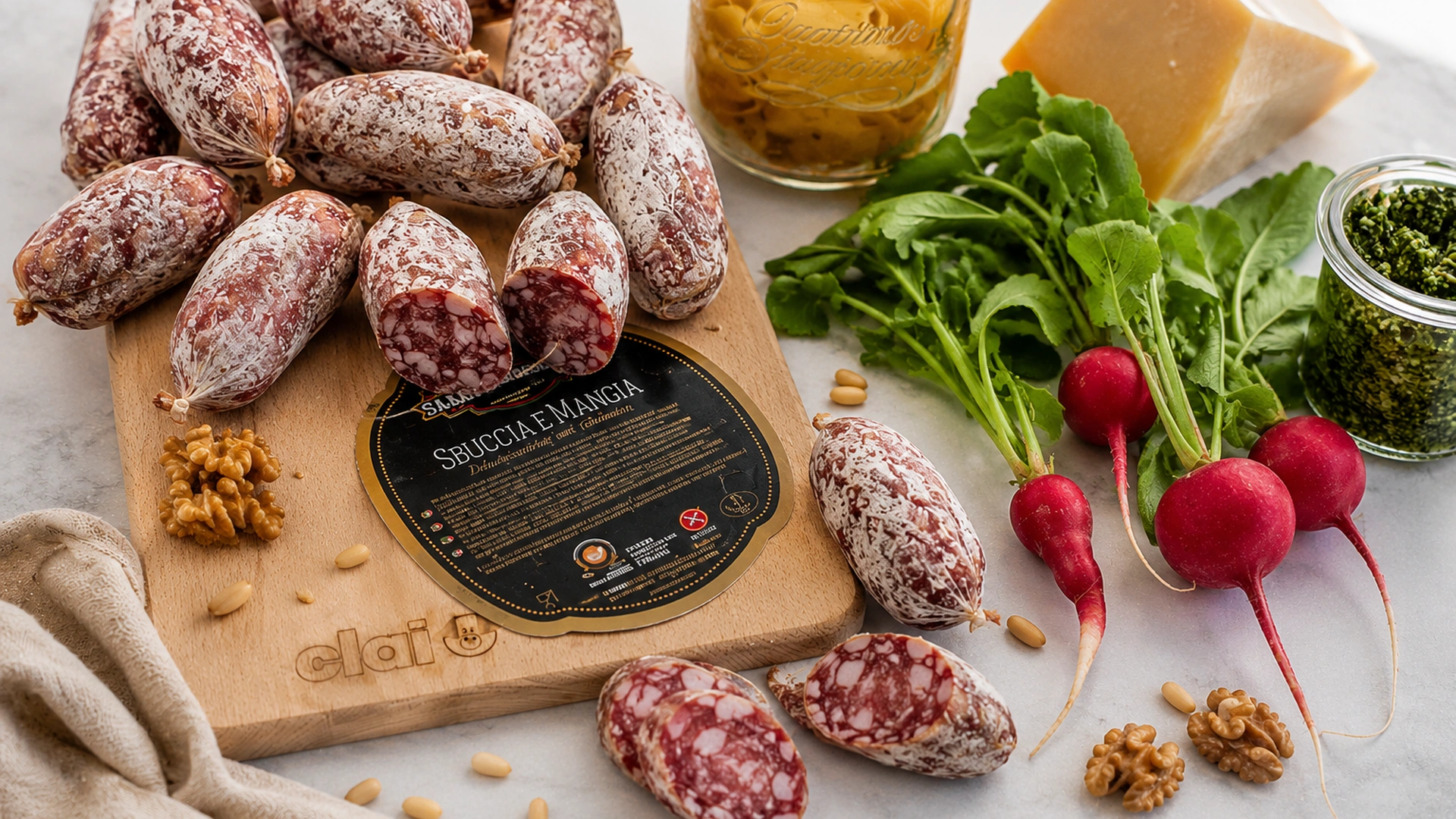Použití Salame Sbuccia e Mangia k podávání