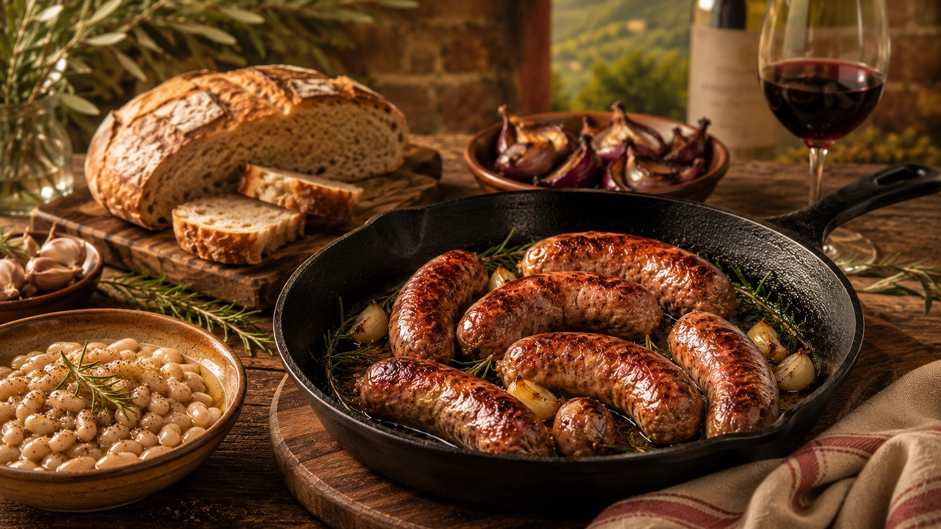 Salsiccia Toscana jako součást italského stolování
