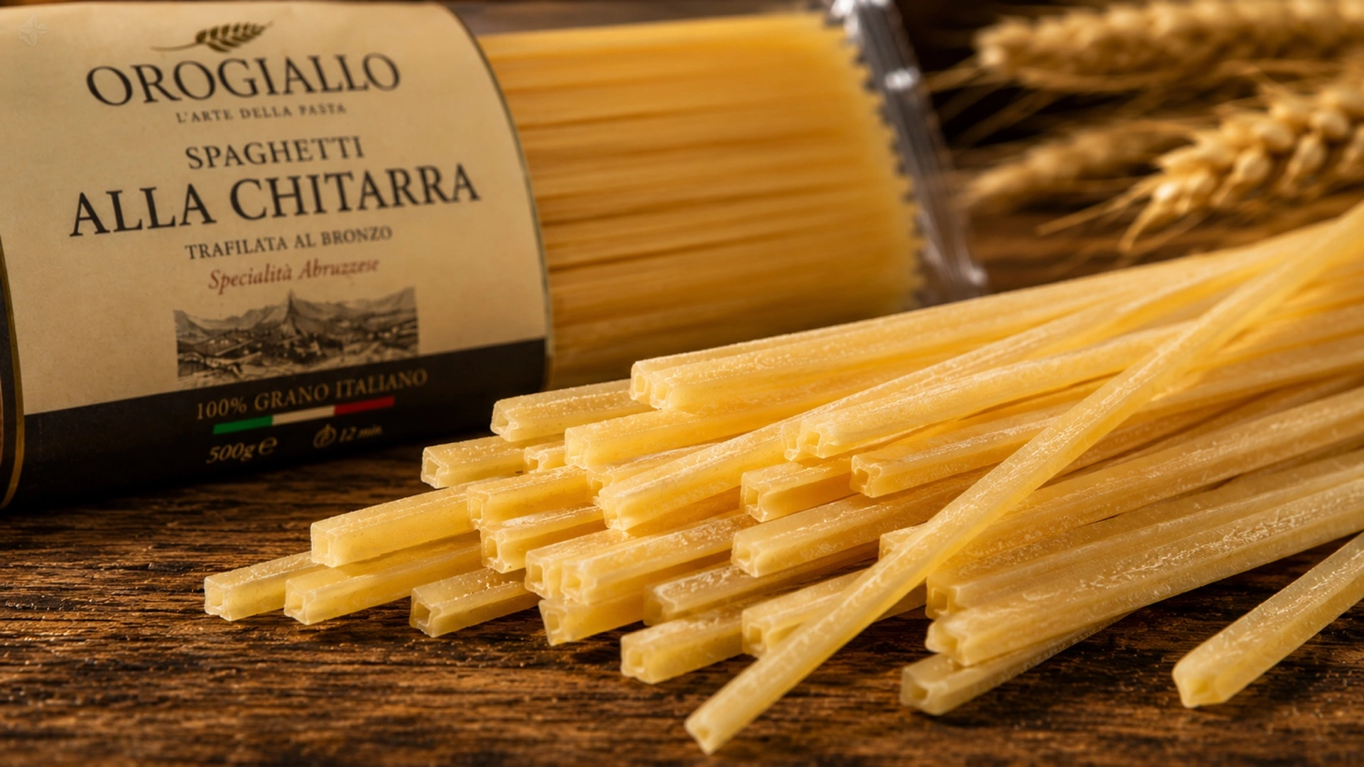 Detail těstovin Spaghetti alla chitarra