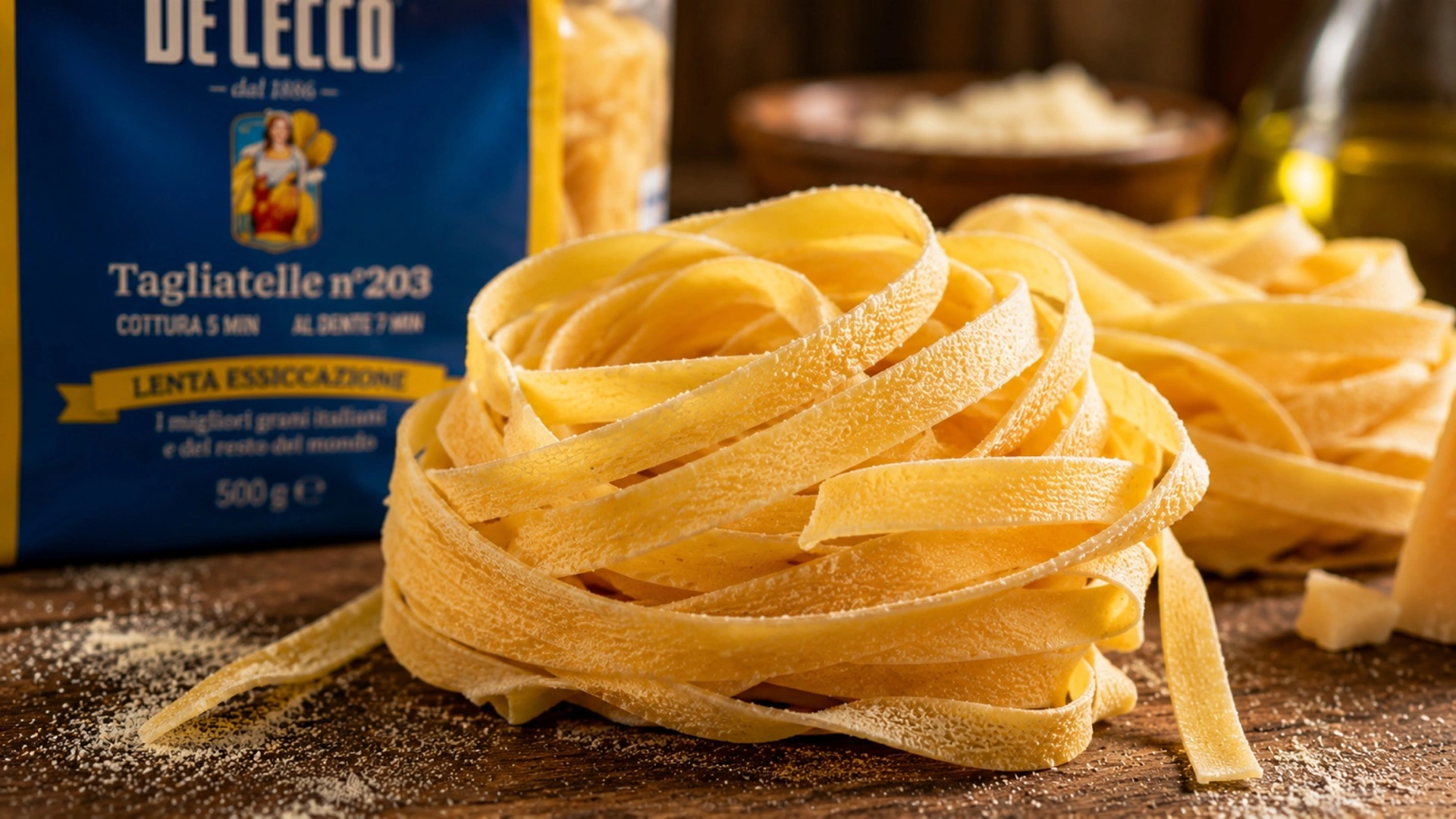 Detail těstovin Tagliatelle De Cecco